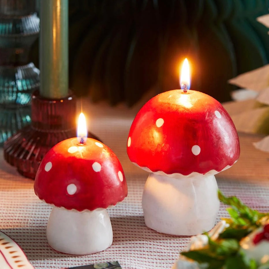 Small Red Mushroom Candle