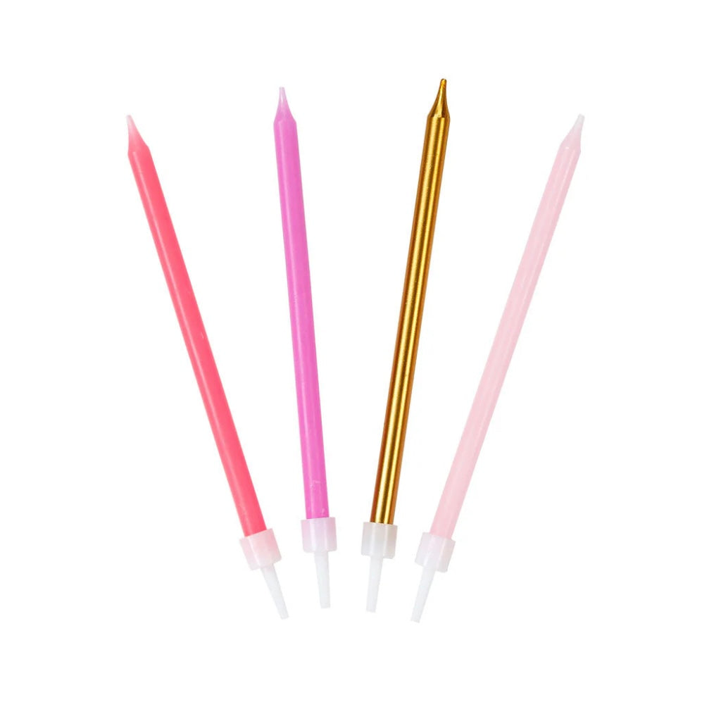 Set of 16 Rose Cake Candles