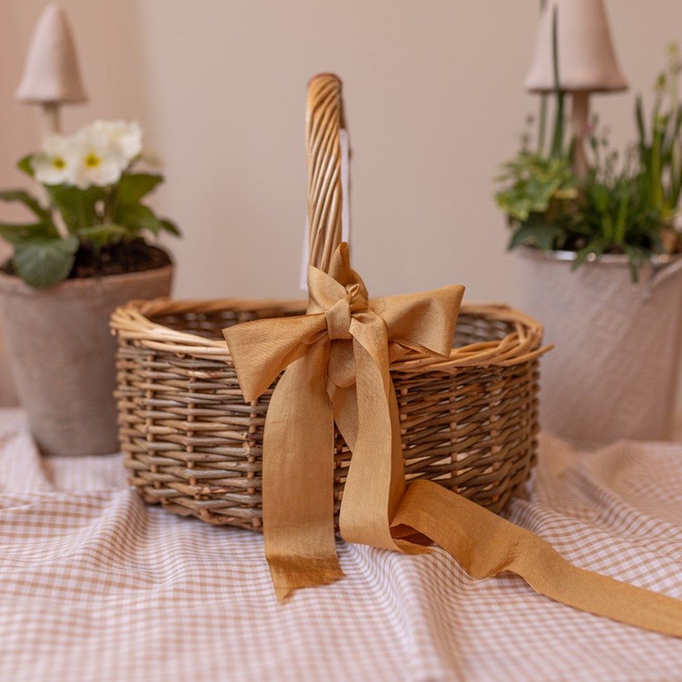 Forager Basket Gold Bow