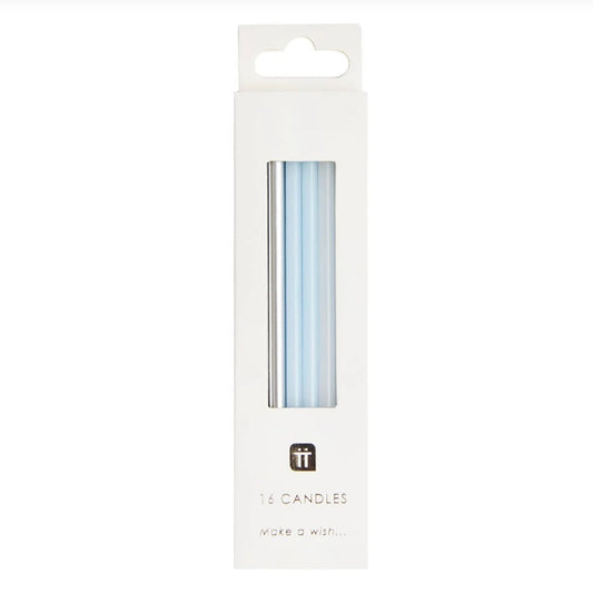 Set of 16 Blue Cake Candles