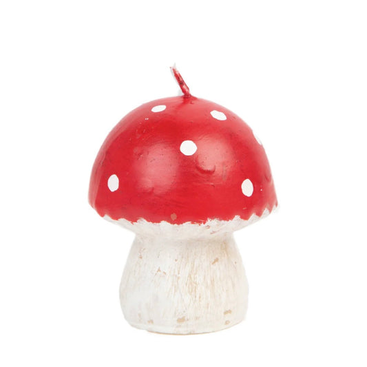 Small Red Mushroom Candle