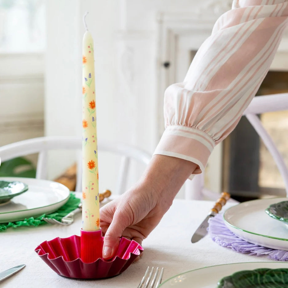 Floral Pastel Dinner Candles