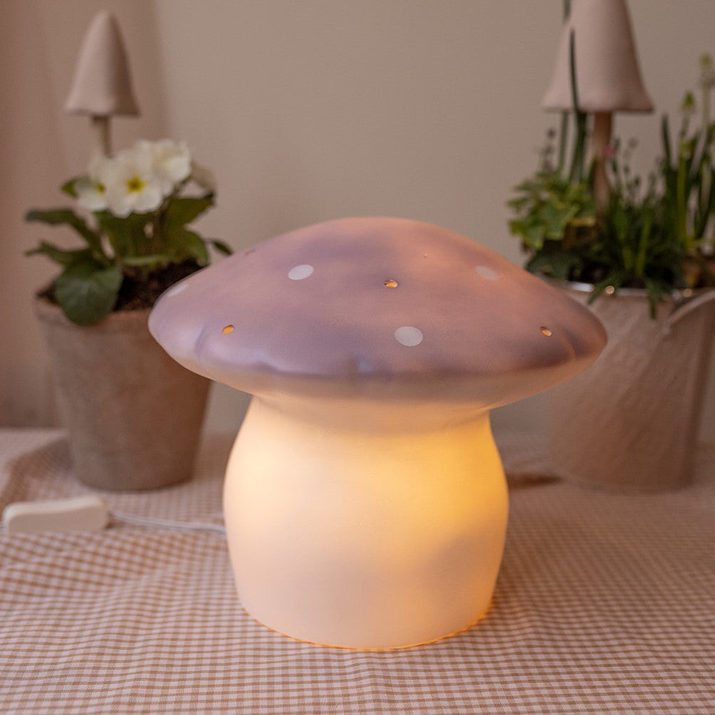 Medium Lilac Toadstool Nightlight Lamp